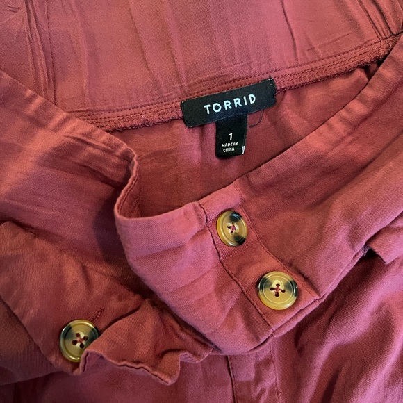 Torrid Midi Challis Button Front Skirt - Picture 6 of 6